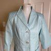 TERRY LEWIS Classic Luxuries Women 3/4 Sleeves Turquoise Leather Jacket Size S