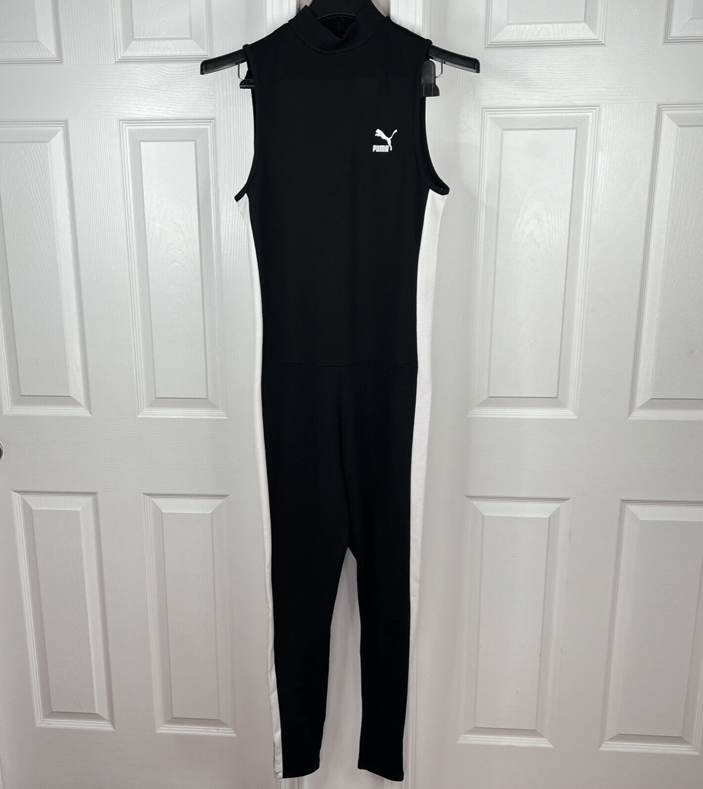 Puma Black White Full Body Slimming Slender Overall Jumpsuit Tight Fit Size XXL