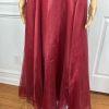 10-100.jpg Terramina NY Polyester Dress 12 Maroon Fit Flare Formal Party Maxi Bell Sleeves