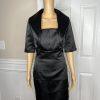 White House Black Market Black Satin Dress 4 Suit 00 Strapless Tiered Cropped