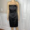 White House Black Market Black Satin Dress 4 Suit 00 Strapless Tiered Cropped