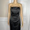 White House Black Market Black Satin Dress 4 Suit 00 Strapless Tiered Cropped