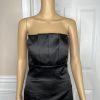 White House Black Market Black Satin Dress 4 Suit 00 Strapless Tiered Cropped