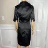 White House Black Market Black Satin Dress 4 Suit 00 Strapless Tiered Cropped