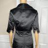 White House Black Market Black Satin Dress 4 Suit 00 Strapless Tiered Cropped