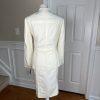 KASPER Linen Rayon Skirt 10P Suit 10 Stand Up Collar Off White Lined 2PC New