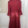 10-102.jpg Terramina NY Polyester Dress 12 Maroon Fit Flare Formal Party Maxi Bell Sleeves
