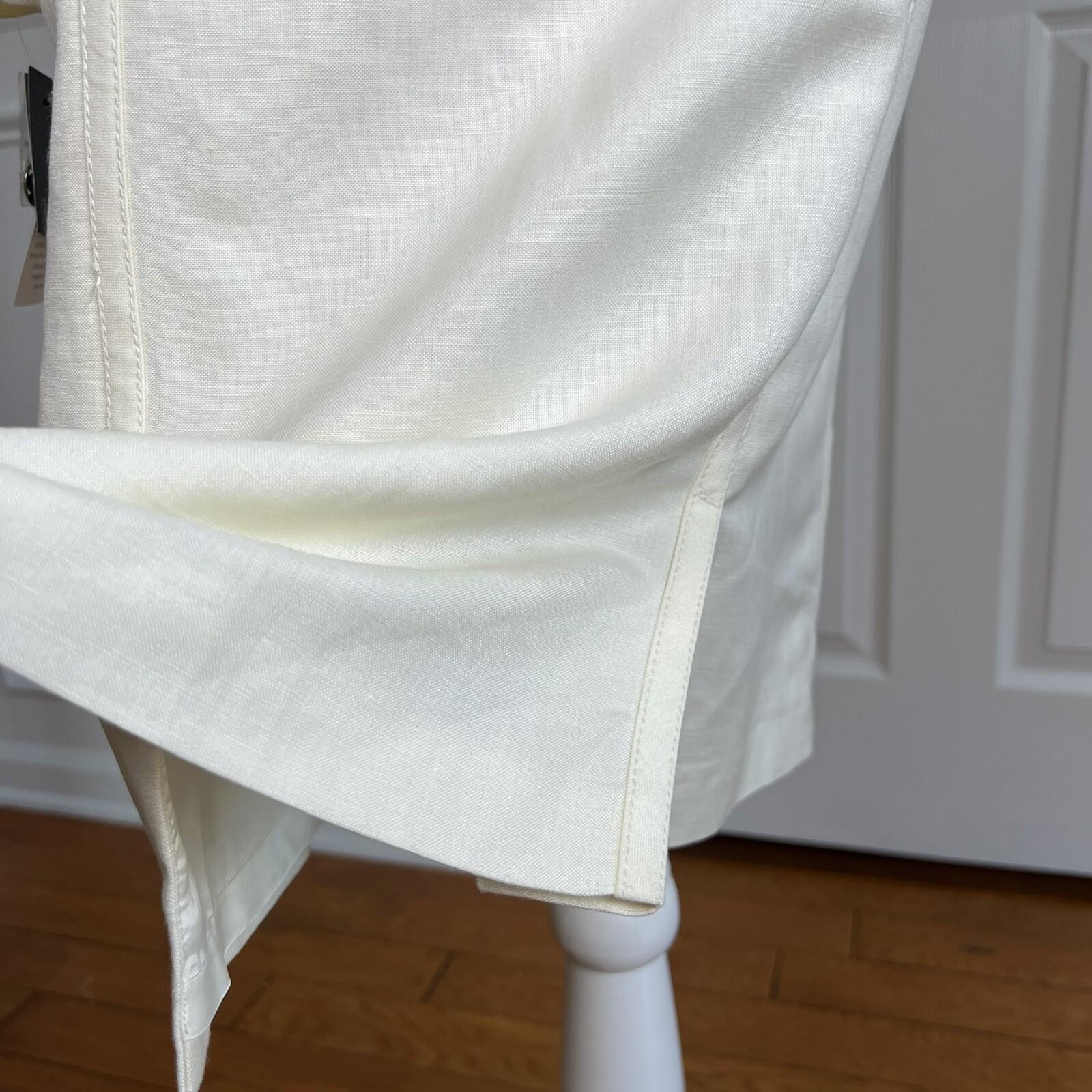 KASPER Linen Rayon Skirt 10P Suit 10 Stand Up Collar Off White Lined 2PC New