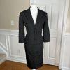 Jones New York Acetate Nylon Stretch Skirt Suit Size 8 Black Floral 3/4 Sleeves