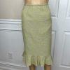 Kasper Women Polyester Rayon Skirt Suit 16 Green Ruffle Lined Wrap Belted 2PC