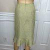 Kasper Women Polyester Rayon Skirt Suit 16 Green Ruffle Lined Wrap Belted 2PC