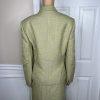 Kasper Women Polyester Rayon Skirt Suit 16 Green Ruffle Lined Wrap Belted 2PC