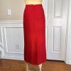 KASPER ASL 2PC Red Polyester Rayon Lined Notch Collar Skirt Suit Size 10P