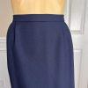 New SUITSME 2PC Navy Blue Polyester Acetate Lined Collarless Skirt Suit Size 12P