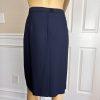 New SUITSME 2PC Navy Blue Polyester Acetate Lined Collarless Skirt Suit Size 12P
