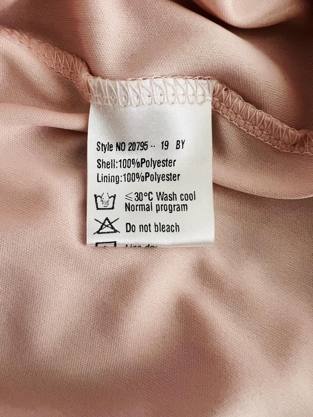 Ever Pretty Chiffon Gown Size 16 Pink V Neck Flutter Sleeve Empire Waist Stretch