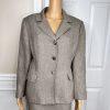 Le Suit Polyester Skirt Suit Size 10 Gray 2 Piece Notch Collar Career Set