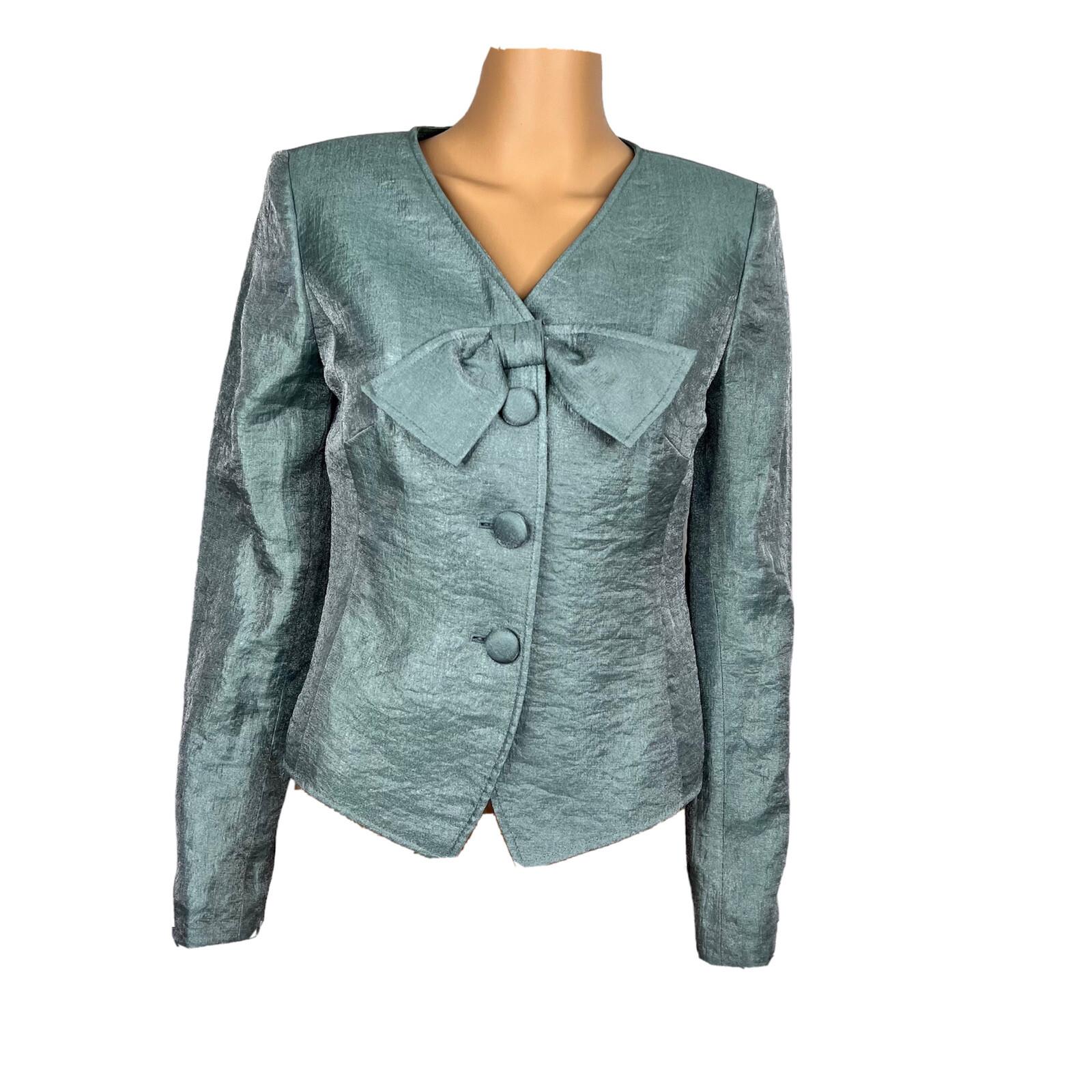 New KASPER 1PC Misty Green Polyester Lined Collarless Cocktail Blazer Size 4