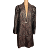 TERRAMINA Women 1PC Single Breasted Brown Gold Metallic Long Blazer Size 22