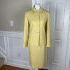 10-1105.jpg KASPER Women 2PC Gold Polyester Lined Single Breasted Skirt Suit Size 6