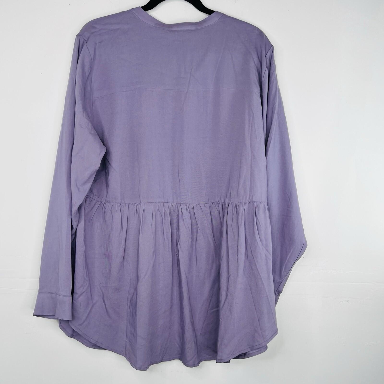Torrid Emma Tunic Size 1X Babydoll Silhouette Challis Tunic Dusk Split Neckline