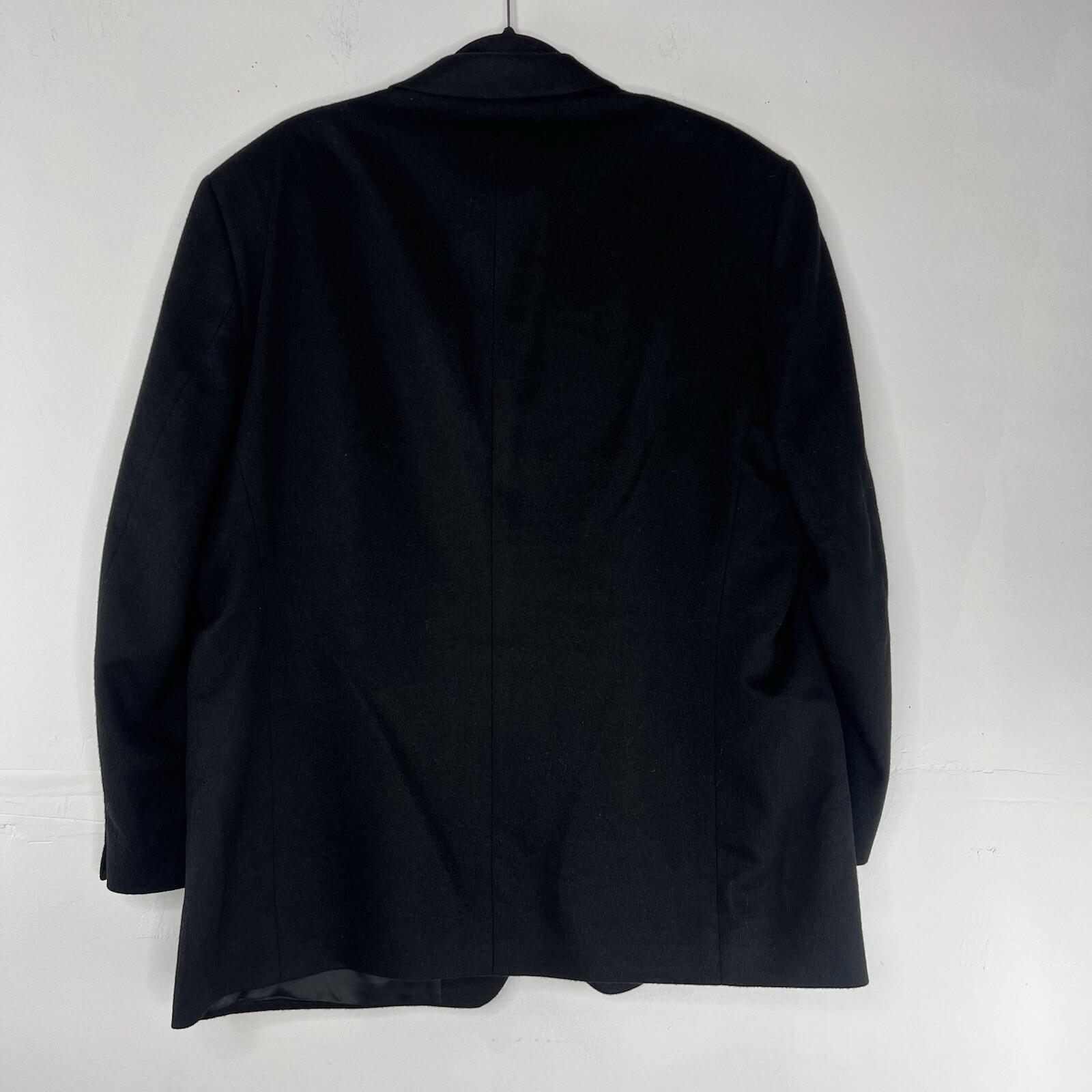 Pronto Uomo Men 100% Cashmere Sport Coat Blazer Size 46R Black 2 Button