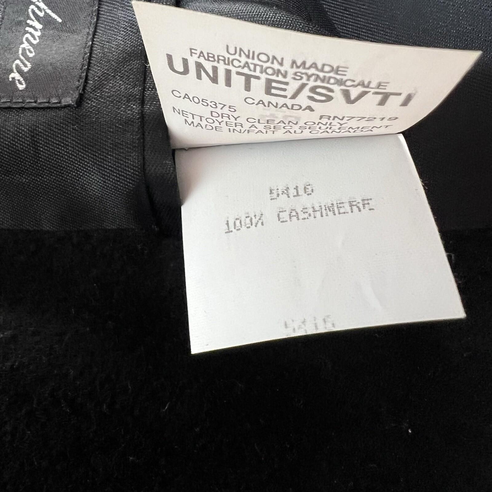 Pronto Uomo Men 100% Cashmere Sport Coat Blazer Size 46R Black 2 Button