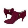 New VINCE CAMUTO Women Burgundy Leather Suede Booties Size 9.5 M