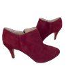 New VINCE CAMUTO Women Burgundy Leather Suede Booties Size 9.5 M