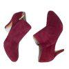 New VINCE CAMUTO Women Burgundy Leather Suede Booties Size 9.5 M