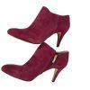 New VINCE CAMUTO Women Burgundy Leather Suede Booties Size 9.5 M
