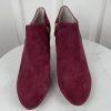 New VINCE CAMUTO Women Burgundy Leather Suede Booties Size 9.5 M