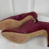 New VINCE CAMUTO Women Burgundy Leather Suede Booties Size 9.5 M