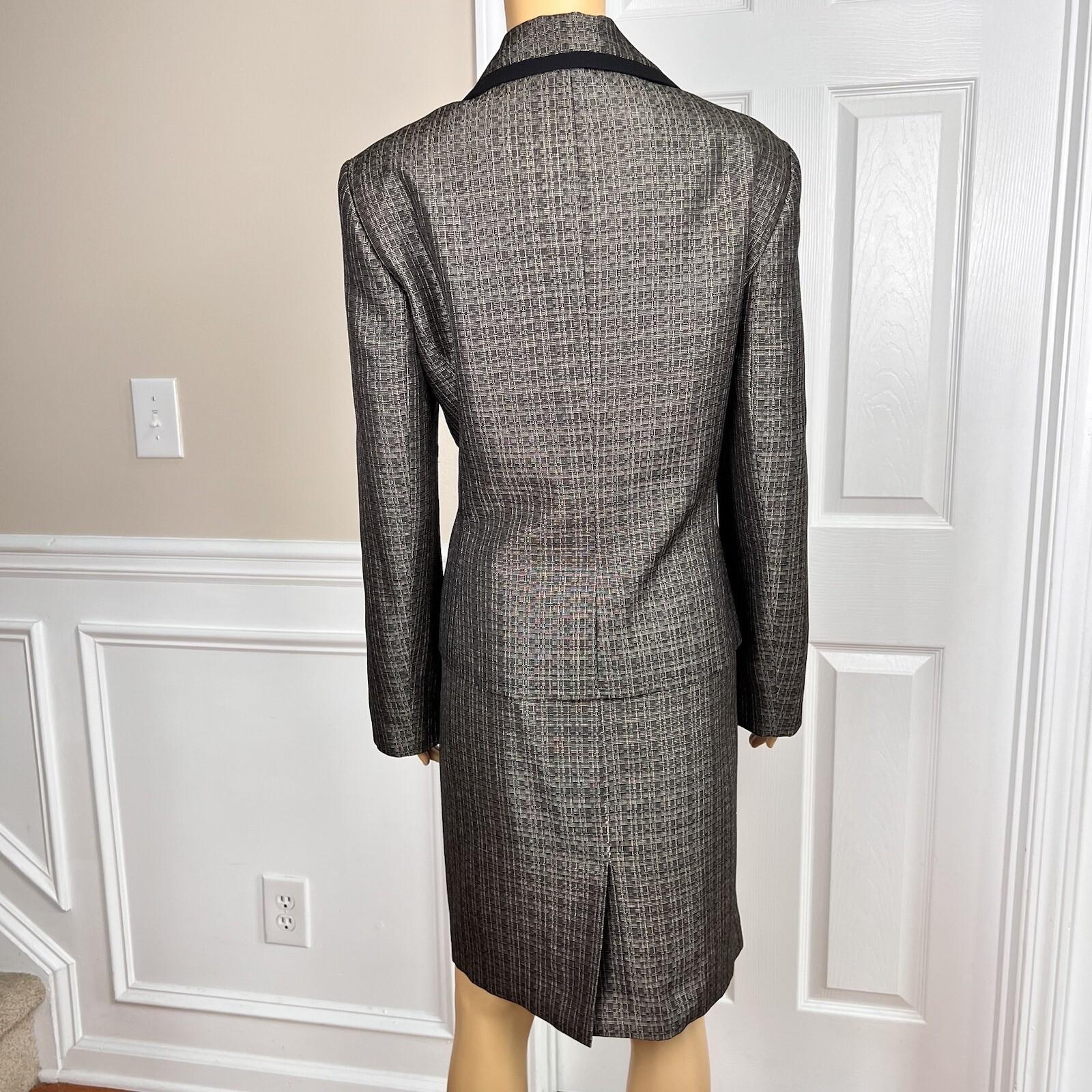Jones Studio Polyester Metallic Skirt 12 Suit 14 Mismatch Light Brown 2 Piece