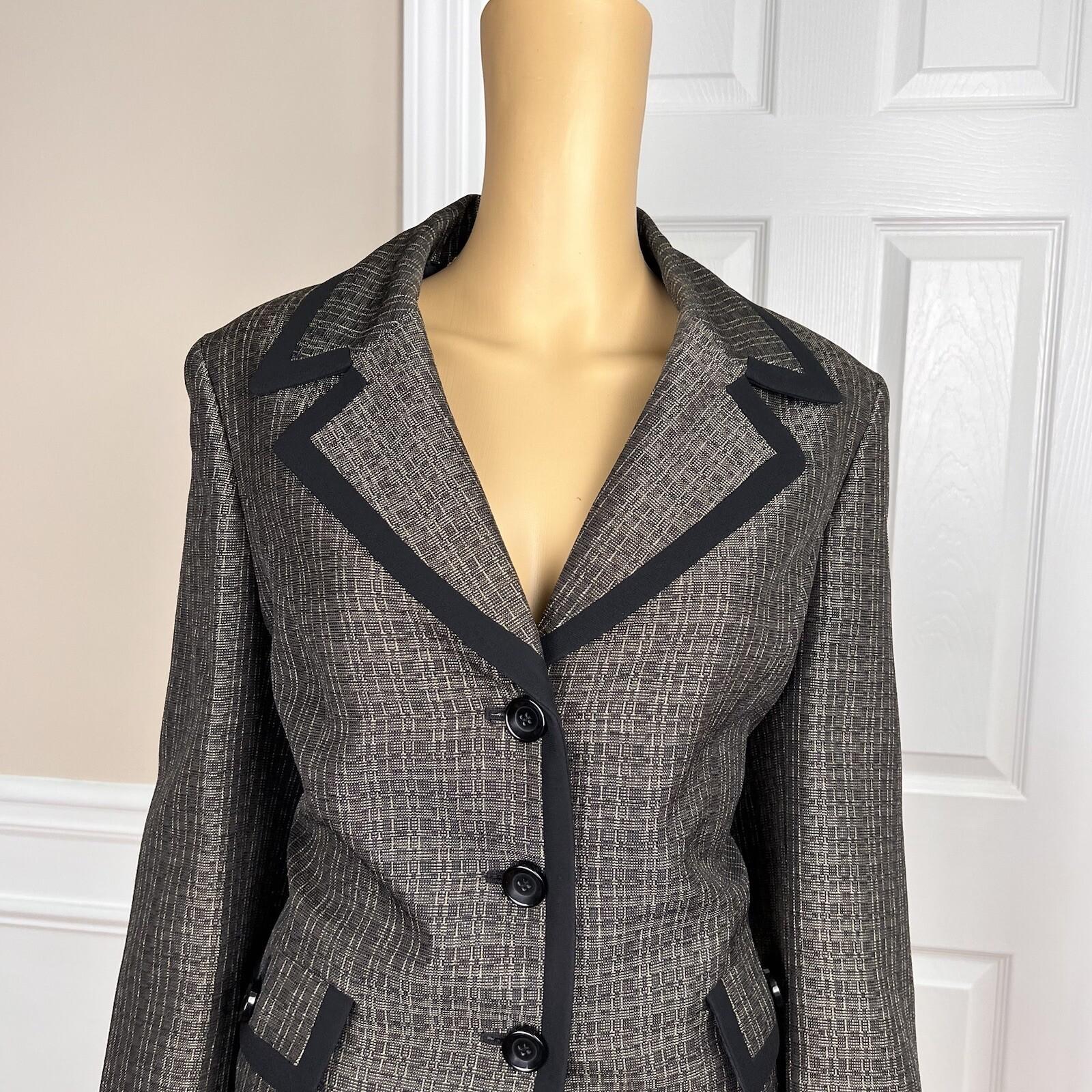Jones Studio Polyester Metallic Skirt 12 Suit 14 Mismatch Light Brown 2 Piece
