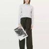 New LULULEMON Goody Bag Large Oversized Wristlet Clutch Shiny Silver