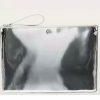 New LULULEMON Goody Bag Large Oversized Wristlet Clutch Shiny Silver
