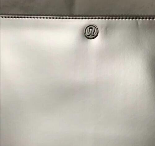 New LULULEMON Goody Bag Large Oversized Wristlet Clutch Shiny Silver