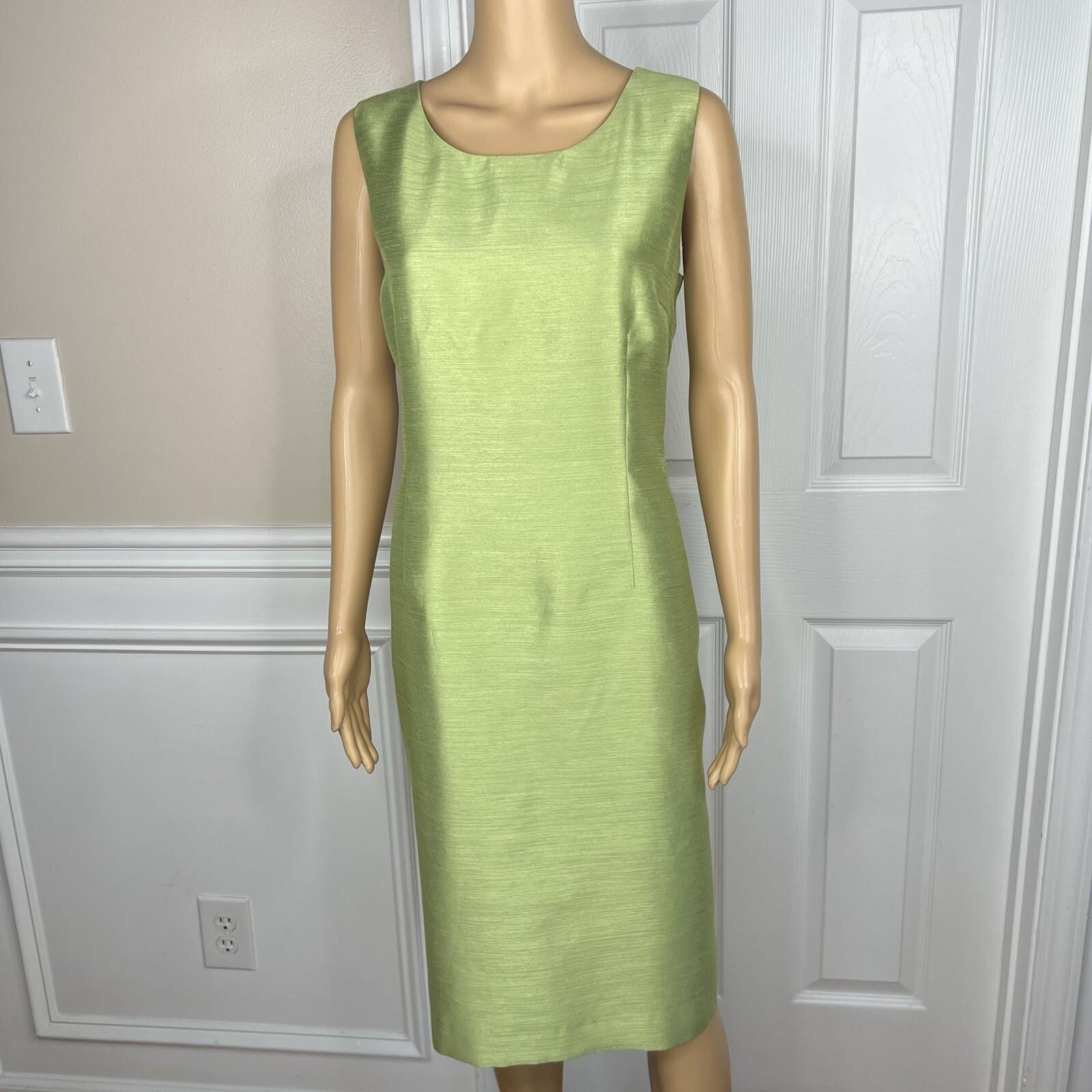 Kasper Women Polyester Dress Suit 14 Green Lined Open Front 3/4 Sleeves 2PC