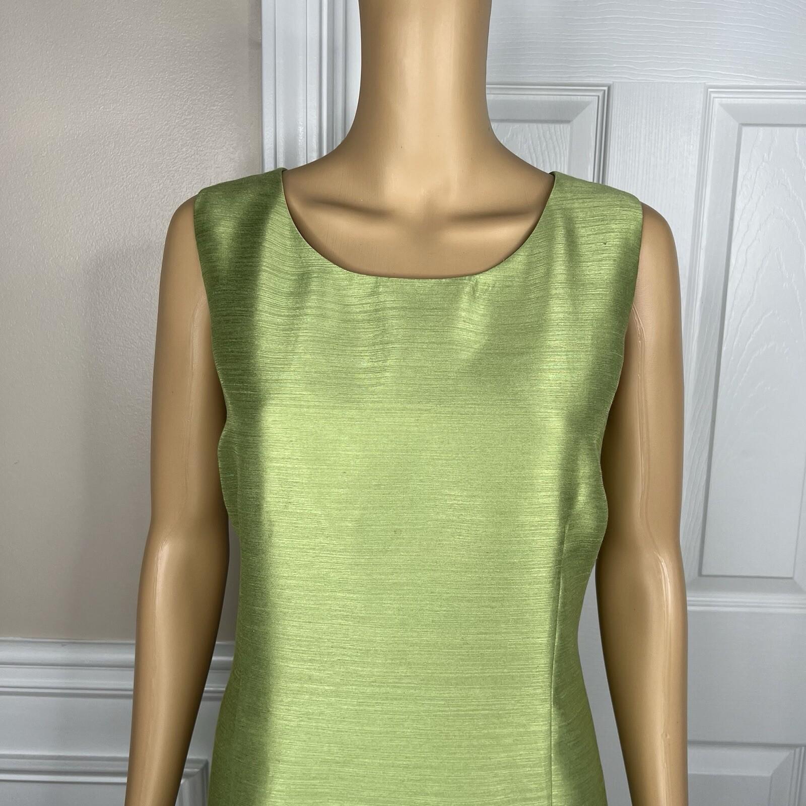 Kasper Women Polyester Dress Suit 14 Green Lined Open Front 3/4 Sleeves 2PC
