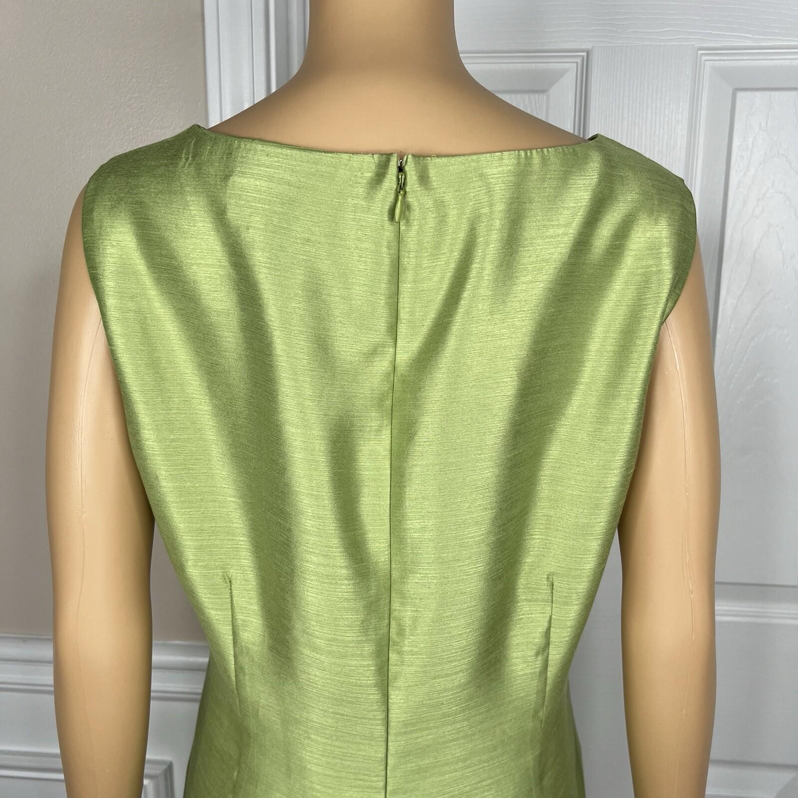 Kasper Women Polyester Dress Suit 14 Green Lined Open Front 3/4 Sleeves 2PC