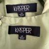 Kasper Women Polyester Dress Suit 14 Green Lined Open Front 3/4 Sleeves 2PC