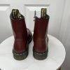 Dr Martens Air Wair 1460 Leather Boots 6M Cherry Red Combat Work 8 Eye Lace Up