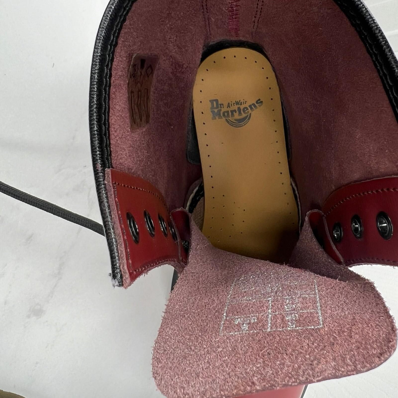Dr Martens Air Wair 1460 Leather Boots 6M Cherry Red Combat Work 8 Eye Lace Up