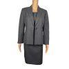 KASPER Women Polyester Dress Size 6P Suit Size 8P Gray Notch Collar Lined 2PC