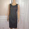 KASPER Women Polyester Dress Size 6P Suit Size 8P Gray Notch Collar Lined 2PC