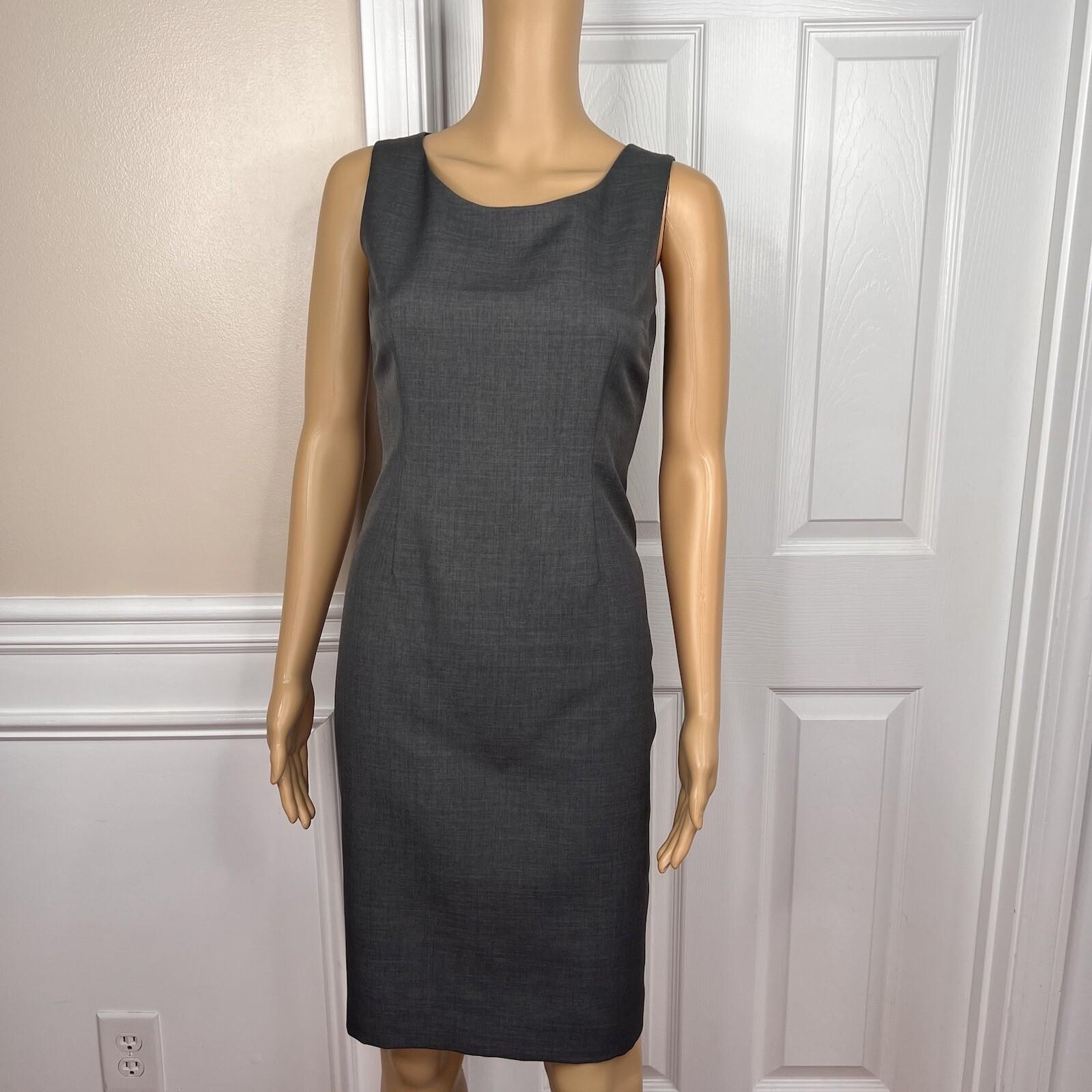 KASPER Women Polyester Dress Size 6P Suit Size 8P Gray Notch Collar Lined 2PC