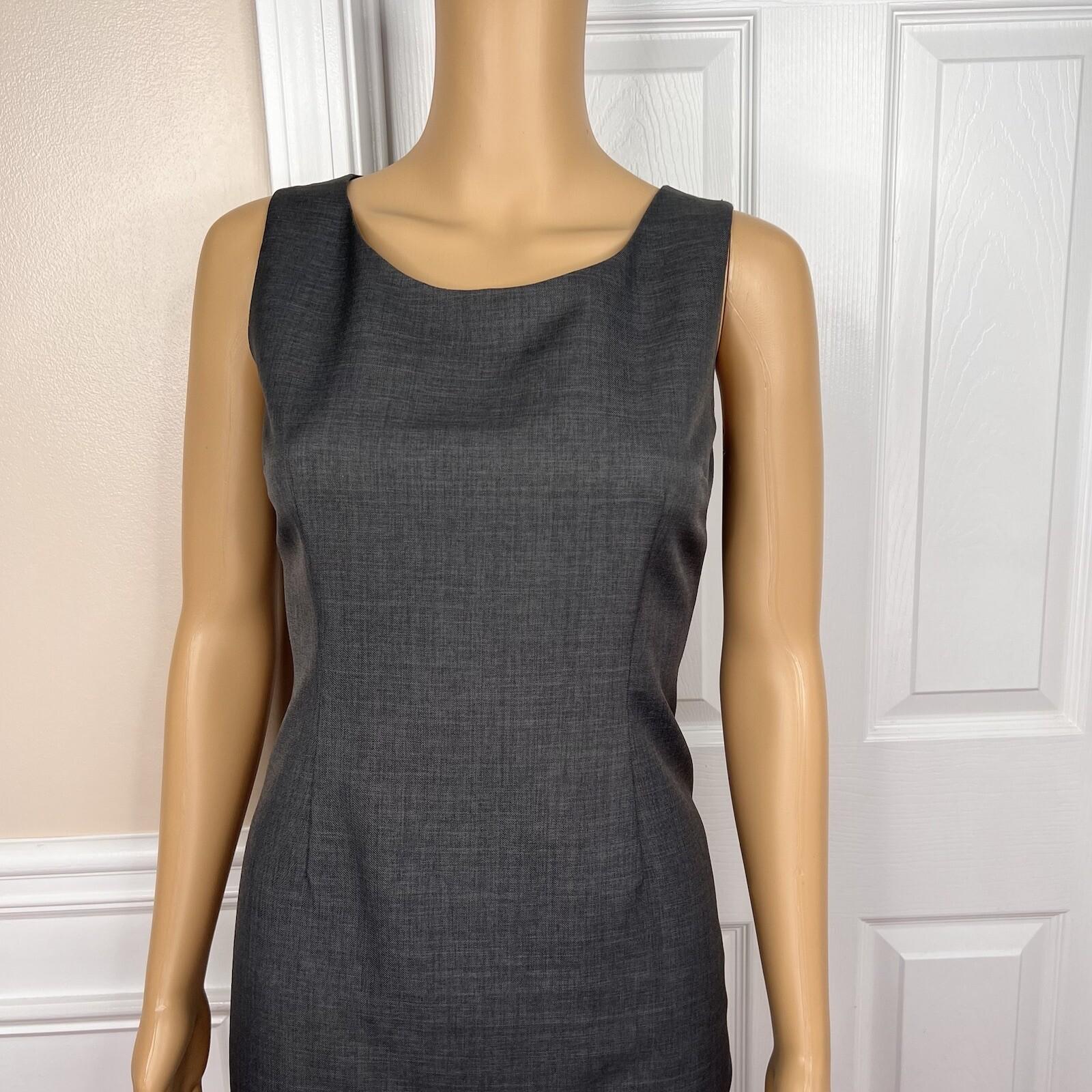 KASPER Women Polyester Dress Size 6P Suit Size 8P Gray Notch Collar Lined 2PC