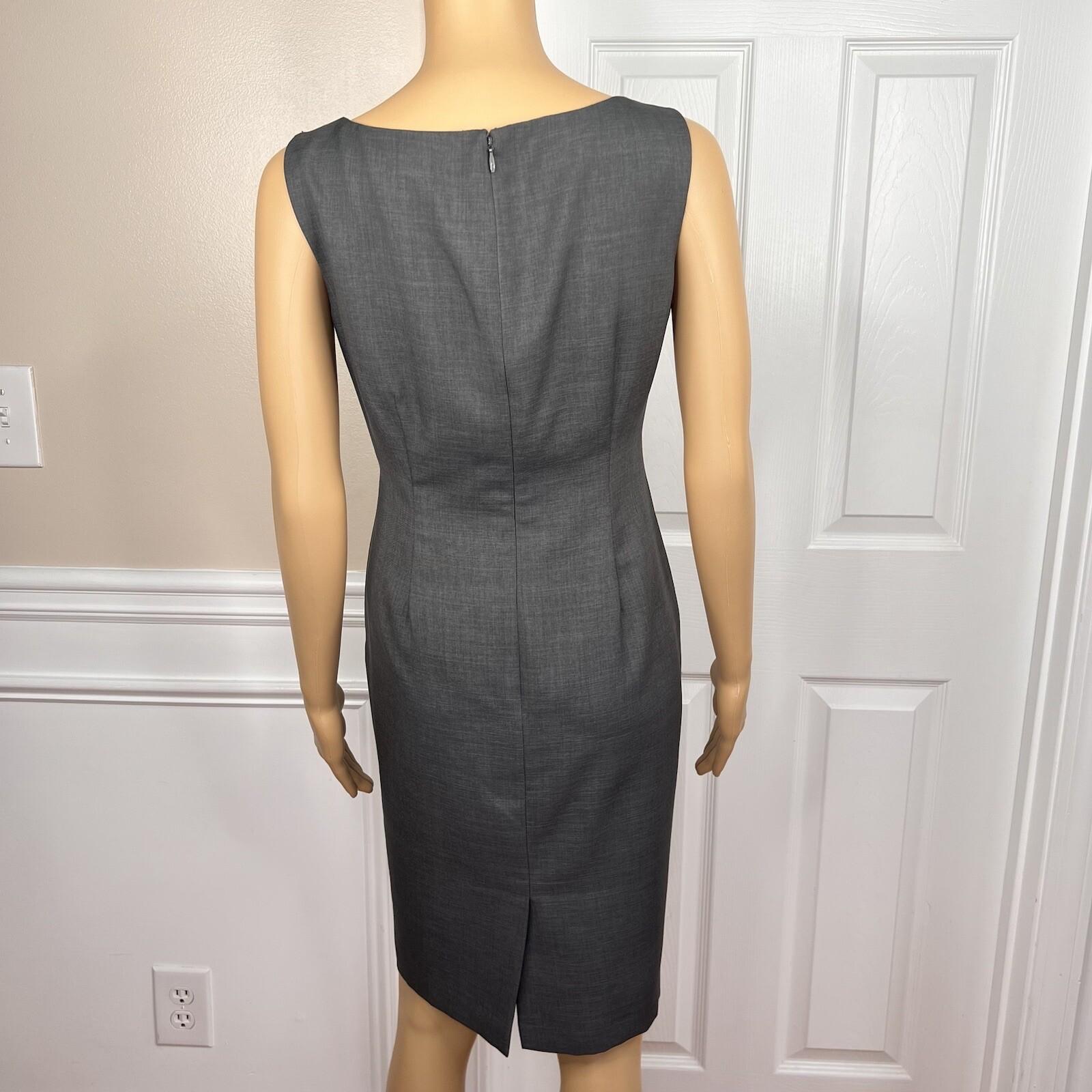 KASPER Women Polyester Dress Size 6P Suit Size 8P Gray Notch Collar Lined 2PC