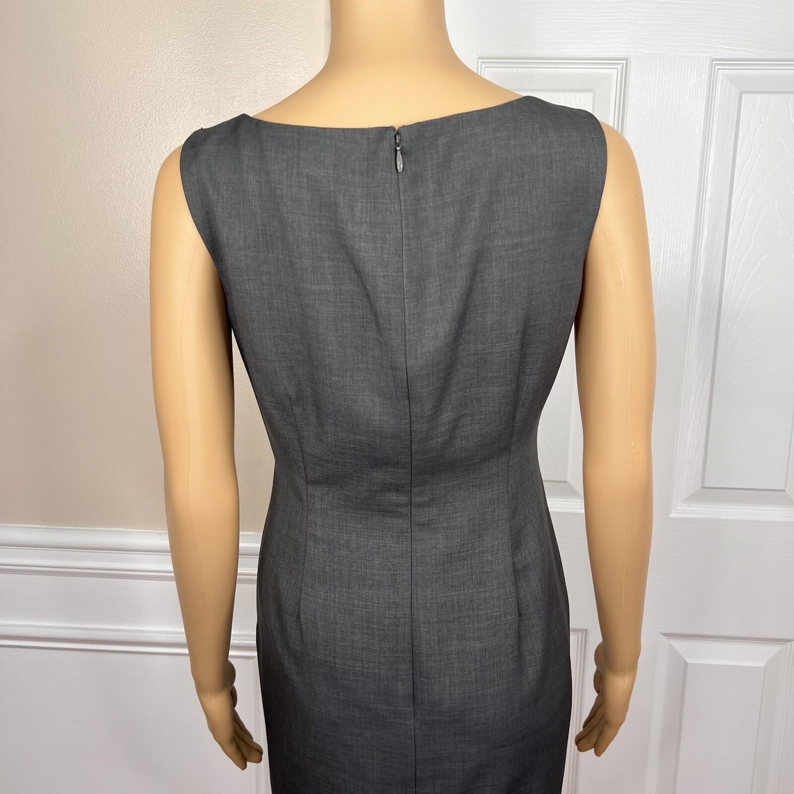 KASPER Women Polyester Dress Size 6P Suit Size 8P Gray Notch Collar Lined 2PC